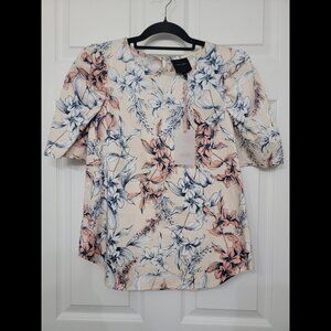 Alex Marie Blush Floral Blouse NWT
